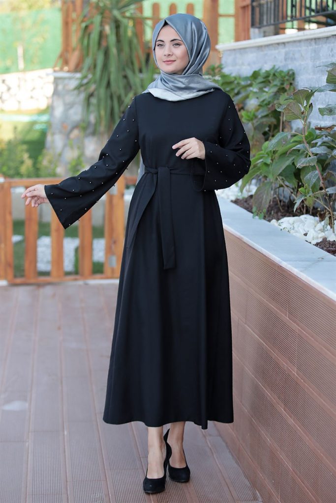 فستان تركي محجبات سواريه أسود